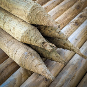 1.5m x 60mm Round Treated Wooden Tree Support Stakes ( Pack of 6 )
