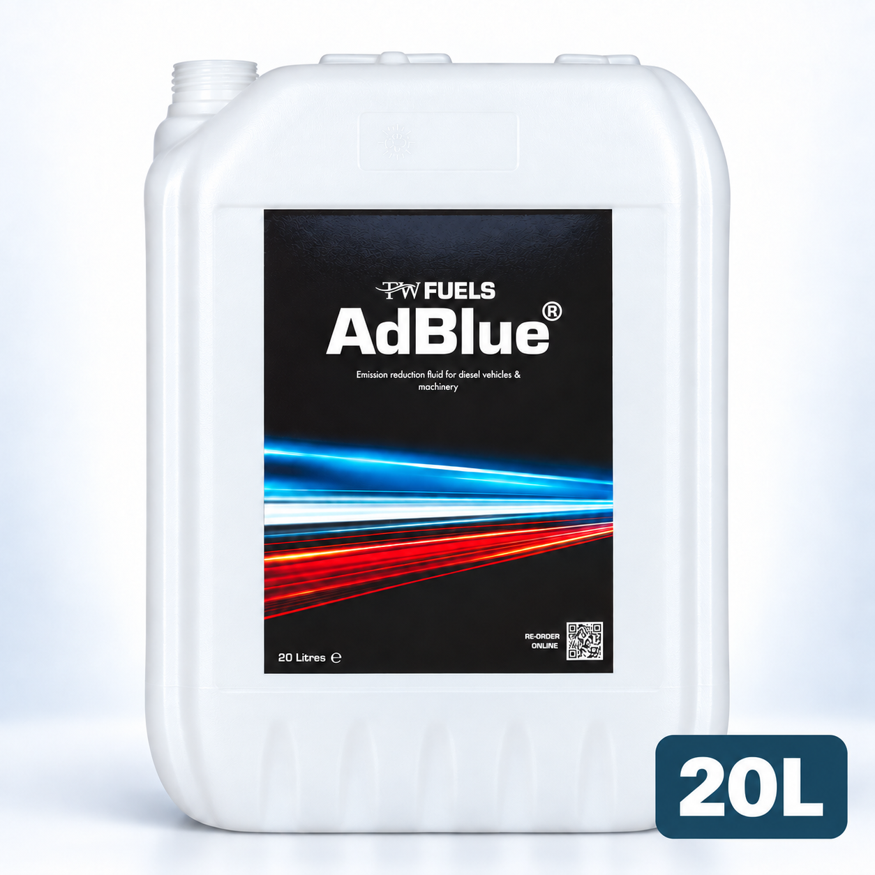TW Fuels AdBlue container with 20L size badge
